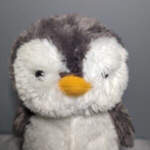 Aurora Destination Nation Penguin Baby Plush Stuffed Animal Grey White Soft